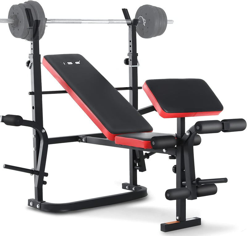 Panca Pesi Pieghevole Con Schienale Regolabile & Supporto Bilanciere, Multifunzione Fitness Palestra in Casa,Allenamento per Butterfly Arms, Curl Legs, Support Curl, Max. 150 Kg, SY-5430B