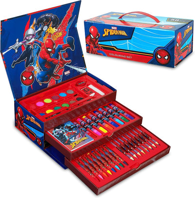 Valigetta Colori per Bambini Spiderman Con Pennarelli E Matite Colorate (Multicolore Spiderman)