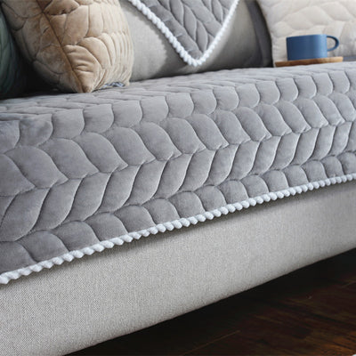 Thicken Plush Quilted Sofa Towel Universal Sectional Sofa Cover Anti-Slip Couch Covers for Sofa Warm Soft Bay Window Mat