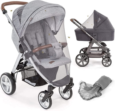 Zamboo - Zanzariera Passeggino Universale E Carrozzine, Zanzariera Passeggino a Maglia Fine - Premium, Robusta E Lavabile - Grigio Nero