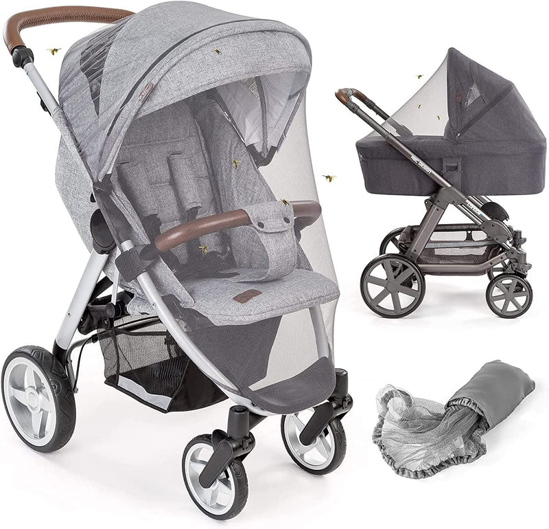 Zamboo - Zanzariera Passeggino Universale E Carrozzine, Zanzariera Passeggino a Maglia Fine - Premium, Robusta E Lavabile - Grigio Nero