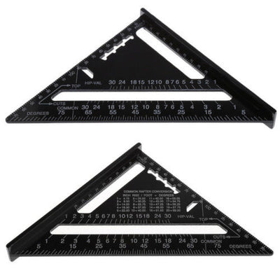 P 7 inch 12 inch aluminum profile black oxidation triangle 90 degree 45 degree triangle ruler square