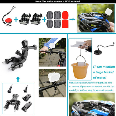 53-In-1 Action Camera Kit Accessori Compatibile Con Gopro Hero 10 9 8 Max 7 6 5 4 Nero Gopro 2018 Session Fusion Argento Bianco Insta360 DJI Action 2 AKASO APEMAN Campark SJCAM Ecc
