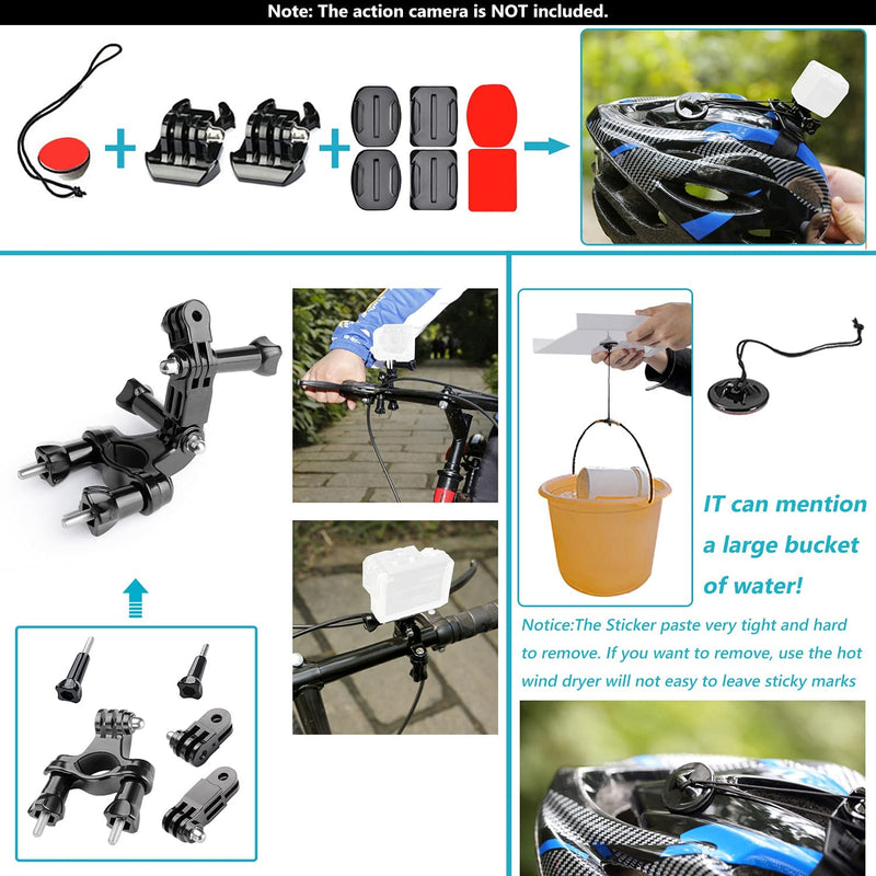53-In-1 Action Camera Kit Accessori Compatibile Con Gopro Hero 10 9 8 Max 7 6 5 4 Nero Gopro 2018 Session Fusion Argento Bianco Insta360 DJI Action 2 AKASO APEMAN Campark SJCAM Ecc