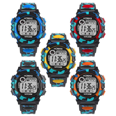 Digital Chronograph Calendar Waterproof One-Eye Camouflage Sports Watch