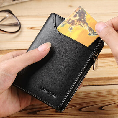 Leather Men'S Short Wallet