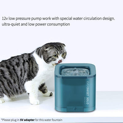 CYBERTAIL Distributore D'Acqua per Gatti-1,85L Fontana per Cani E Gatti, Spegnimento Automatico,Silenzioso, Due Modalità Di Lavoro, Luce LED Intelligente Fontana per Animali Domestici (Verde)