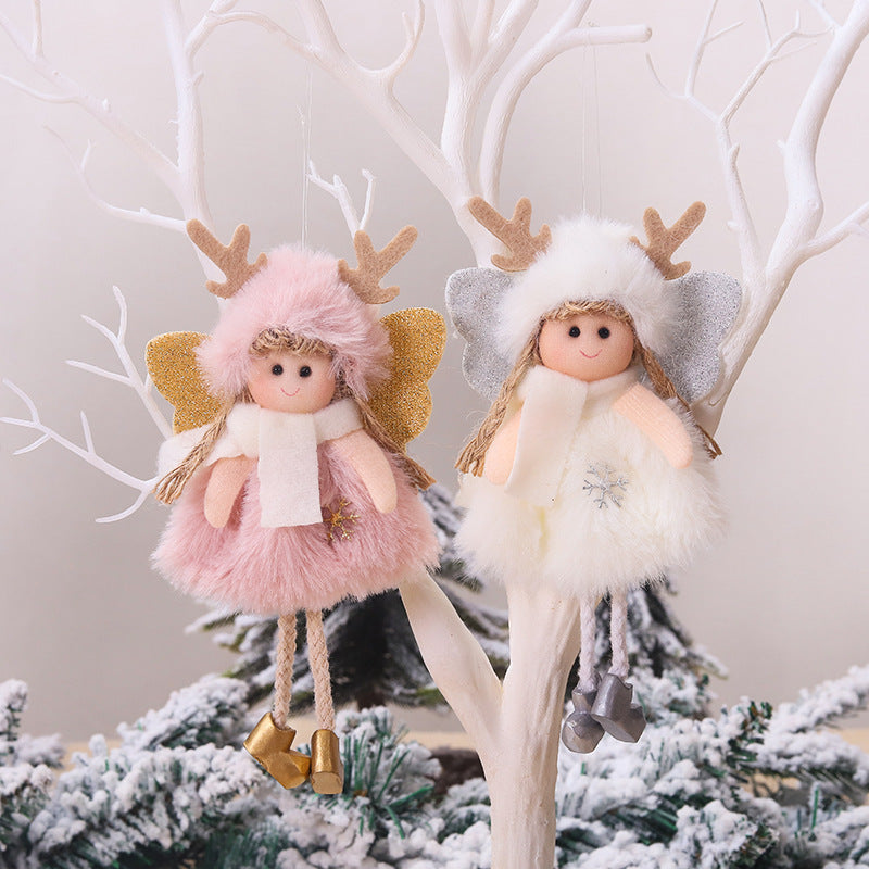 Christmas Cute Fabric Antler Plush Girl Decoration Ornaments