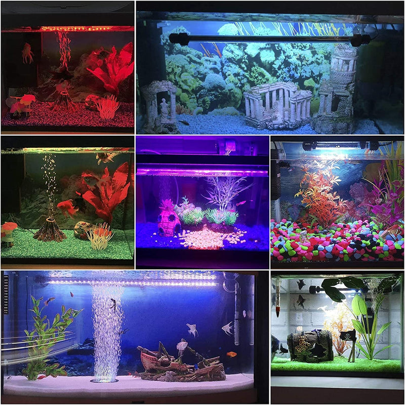 Luce Acquario Led Con Timer Telecomando Lampada Acquario Led 48 Cm RGB Dimmerabile per Acqua Dolce Impermeabile IP68