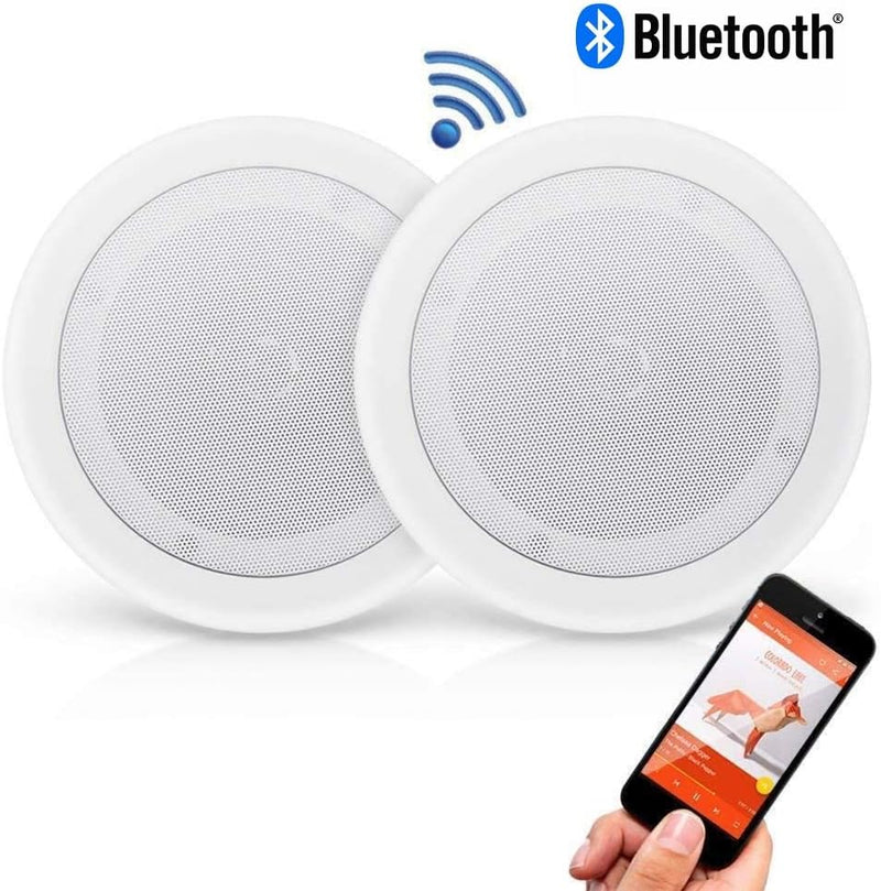 Coppia Casse Altoparlante Audio Bluetooth Da Soffitto Ad Incasso Diffusore Altoparlanti Da Soffitto Cassa Da Bagno per Camera Da Letto Casa Soggiorno Ufficio Casa