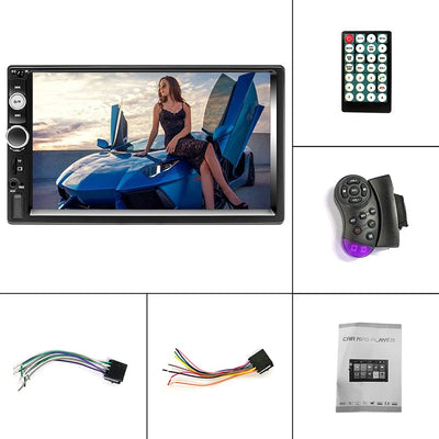 Autoradio 2 Din Con Vivavoce Bluetooth, 7 Pollici Radio Stereo Auto Con Schermo USB FM AUX TF Controllo Del Volante Collegamento Mirror per Telefono Android/Ios + Telecamera Posteriore