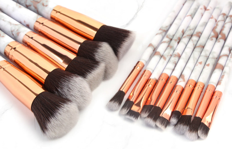 Set of 15 Marbling Makeup Brushes