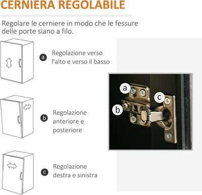 Armadietto Due Ante Con Ripiano Regolabile, Piano D'Appoggio E Spazi Aperti in MDF E Legno, 80X40X94.3Cm, Nero