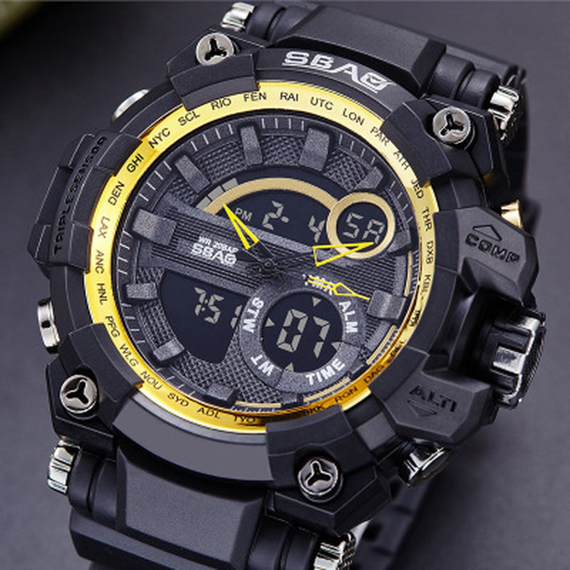 Dual Display Electronic Waterproof Outdoor LED Watch