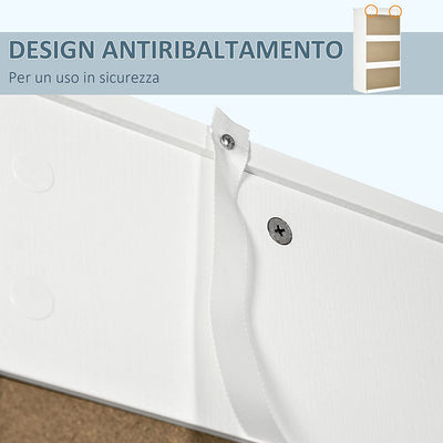 Armadio Guardaroba in Truciolato Bianco Con Appendiabiti E 2 Cassetti Scorrevoli per Camere Da Letto, 100X60X200 Cm