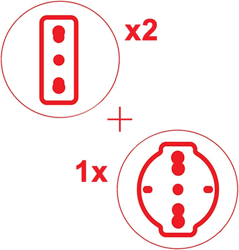 Adattatore Multipresa Tripla,Con Protezione Sovraccarico Ed Interruttore,Adattatori Da Schuko a Spina Piccola 10A,Spina Rotante,Bianco,Confezione Da 2