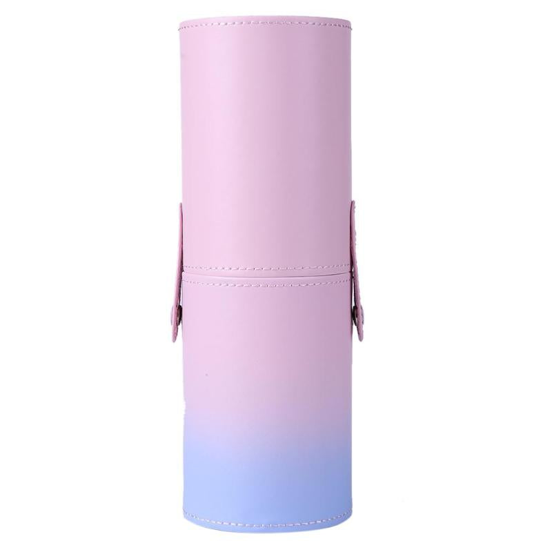 Gradient PU Leather Makeup Brush Holder Cup