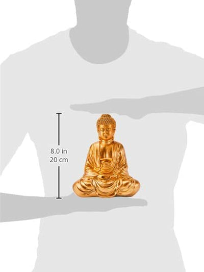 - Statua Di Buddha Dorata, in Resina, 16 X 10 X 20 Cm