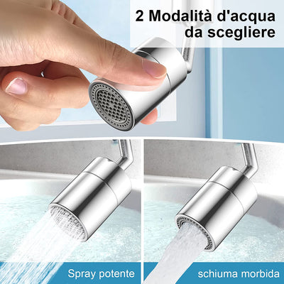 Aeratore Rubinetto,Può Essere Ruotato Di 720 Gradi Rompigetto Rubinetto Cucina,2 Modelli Di Flusso Dell'Acqua,4 Strati Di Filtraggio a Rete Aeratore Rubinetto Cucina, Argento