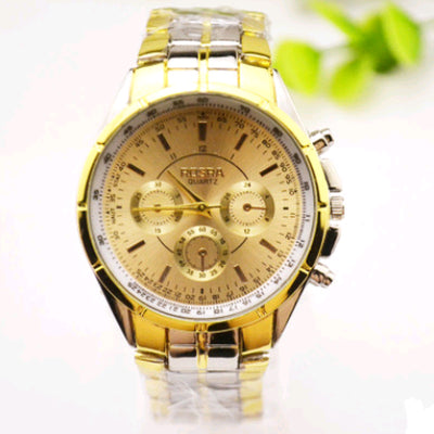 Three-Eye Six-Needle Fashion Steel Belt Watch Men'S Steel Belt Watch