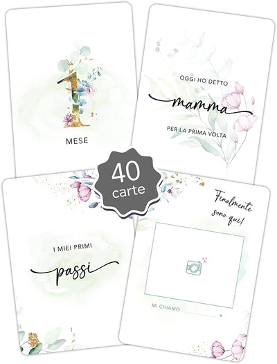 Jolicoon Milestone Baby Cards Italiano - Gravidanza Regalo Mamma - Scatola Dei Ricordi