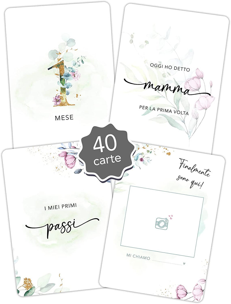 Jolicoon Milestone Baby Cards Italiano - Gravidanza Regalo Mamma - Scatola Dei Ricordi