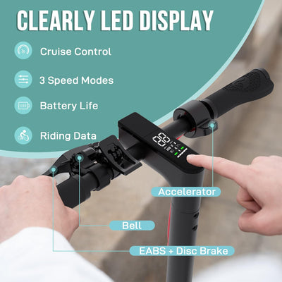 EV85F Monopattino Elettrico Adulto, Scooter Elettrico Pieghevole Da 8,5'' Con App - Motore Da 350W, Batteria Da 7,8AH, Peso Di 15KG, Carico Massimo 120KG, Doppio Freno, Doppio Ammortizzatore