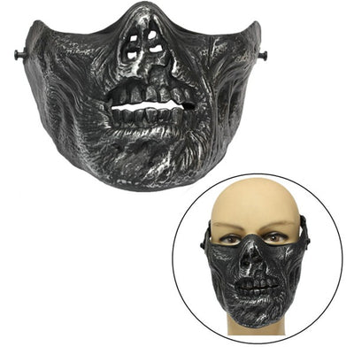 Zombie Skull Skeleton Half Face Mask Military Hunt Halloween Costume Party