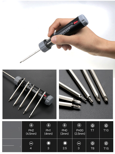 12 In 1 Screwdriver Set Mini Portable Multifunction Tool Metric System Short Model Precision Degree Right Angle Driver