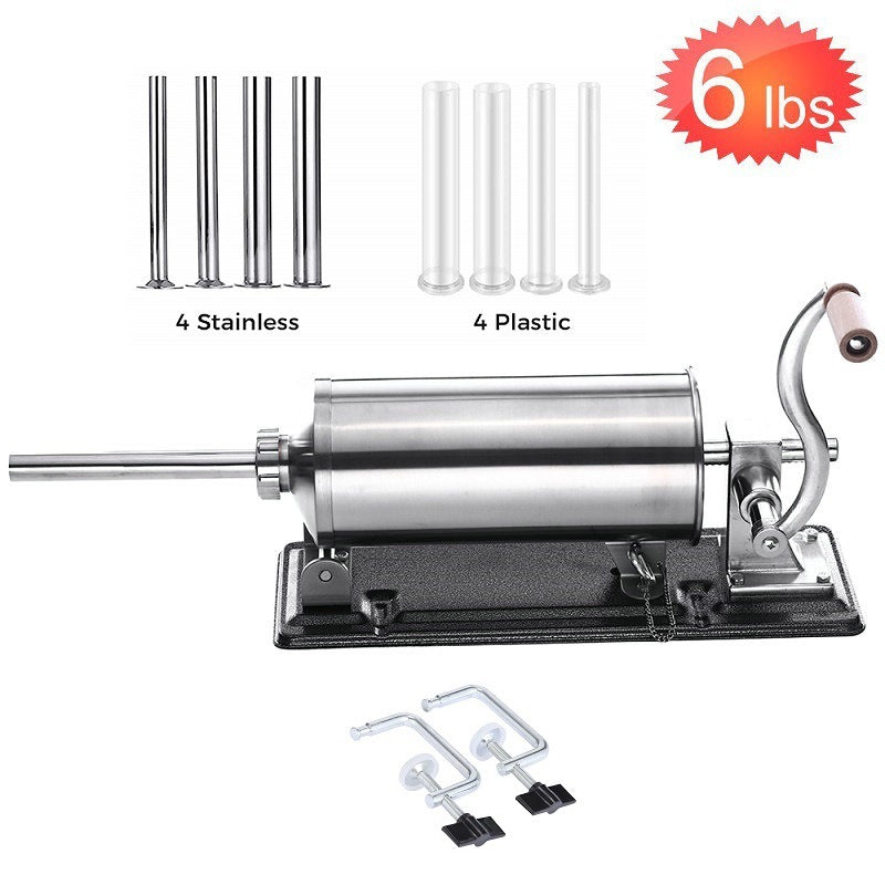 Stainless Steel 6 Pounds Manual Sausage Stuffer