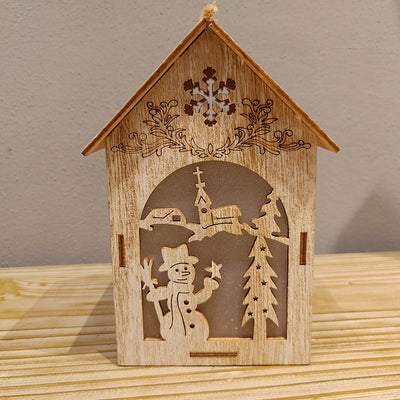 Creative Small Wooden House Christmas Decorations