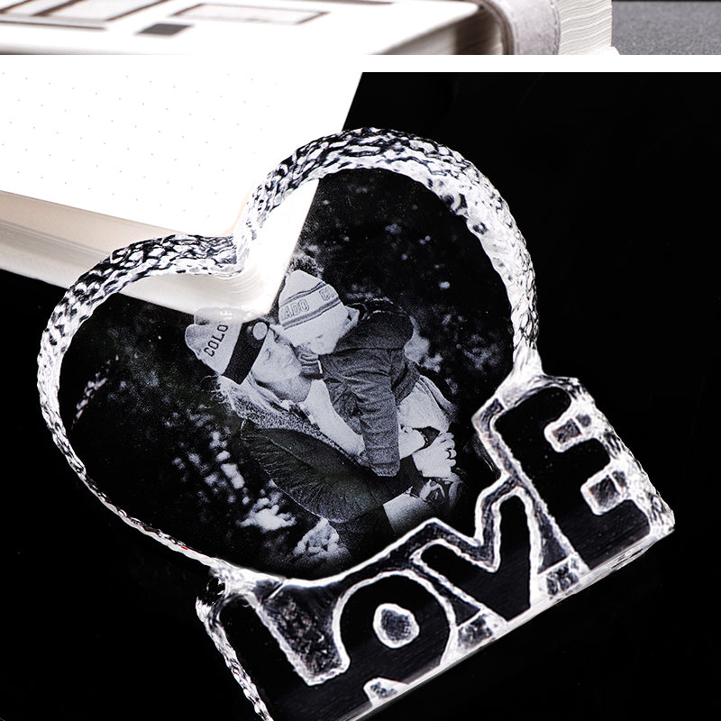 Custom Crystal Photo Laser Love Photo Frame Photo Engraving