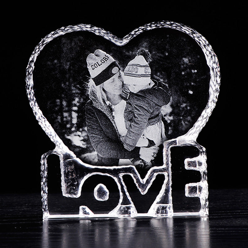 Custom Crystal Photo Laser Love Photo Frame Photo Engraving