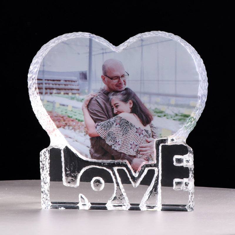 Custom Crystal Photo Laser Love Photo Frame Photo Engraving