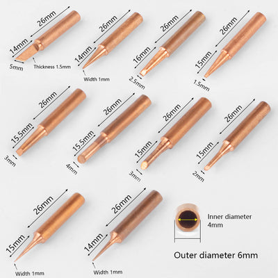 Internally Heated Pure Copper Soldering Iron Tip