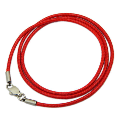 Necklace Rope Crystal Pendant Rope Leather Rope Gold Jewelry Lanyard Jade Pendant Men And Women Red Steel Buckle Wax Rope Wholesale