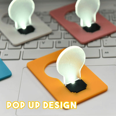 Foldable LED Pocket Lamp Mini Wallet Pocket LED Card Light Novelty Lighting Bulb Lamp Credit Card Size Ultra-thin Lamp