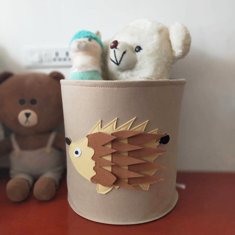 Cartoon Felt Storage Basket Toy Storage Bucket Portable Laundry Storage Basket