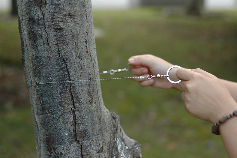 Portable Survival Wire Saw Wire Saw 4 Strands Of Steel Wire 360 Degree Rotation