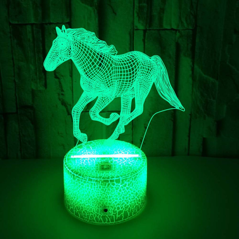 New Galloping Horse 3D Night Light Gift Creative 3D Lamp Decoration Lamp Creative Pony Colorful Touch 3D Small Table Lamp