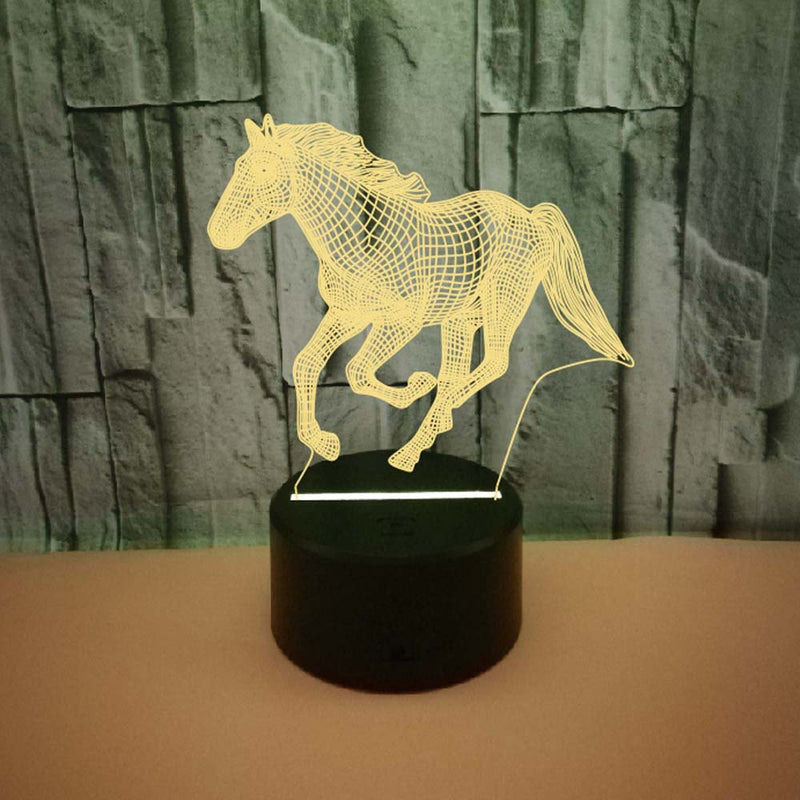 New Galloping Horse 3D Night Light Gift Creative 3D Lamp Decoration Lamp Creative Pony Colorful Touch 3D Small Table Lamp