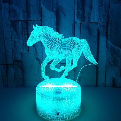 New Galloping Horse 3D Night Light Gift Creative 3D Lamp Decoration Lamp Creative Pony Colorful Touch 3D Small Table Lamp