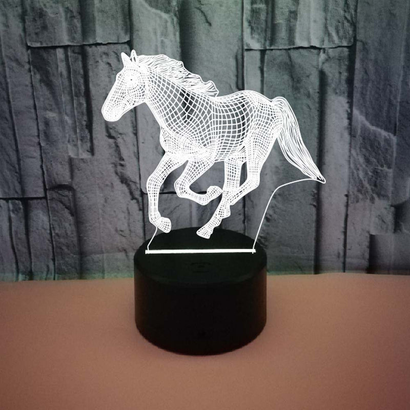 New Galloping Horse 3D Night Light Gift Creative 3D Lamp Decoration Lamp Creative Pony Colorful Touch 3D Small Table Lamp