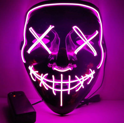 Black V Halloween Horror Glowing Mask