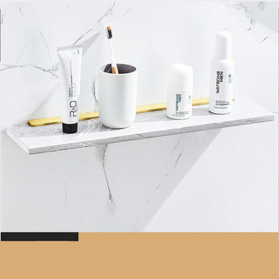 Nordic Lightweight Marble Bathroom Rack Wall Bathroom Mirror Front Cosmetics Collection Rack Towel Rack Gold