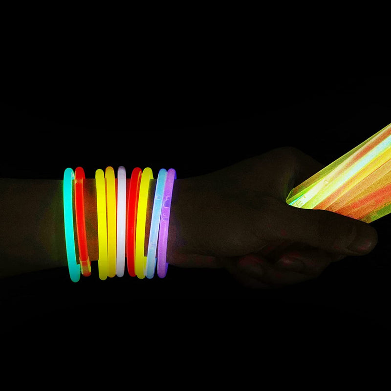 120 Pezzi Braccialetti Luminosi, Collane Neon per Bambini Di Alta Qualità Con Connettore, Lunghezza 20 Cm Set per Feste Con Bastoncini Luminosi, Matrimoni, Decorazioni Di Halloween