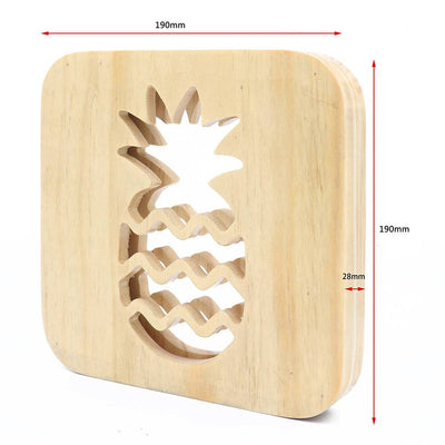 LED Wooden Pineapple Night Light USB