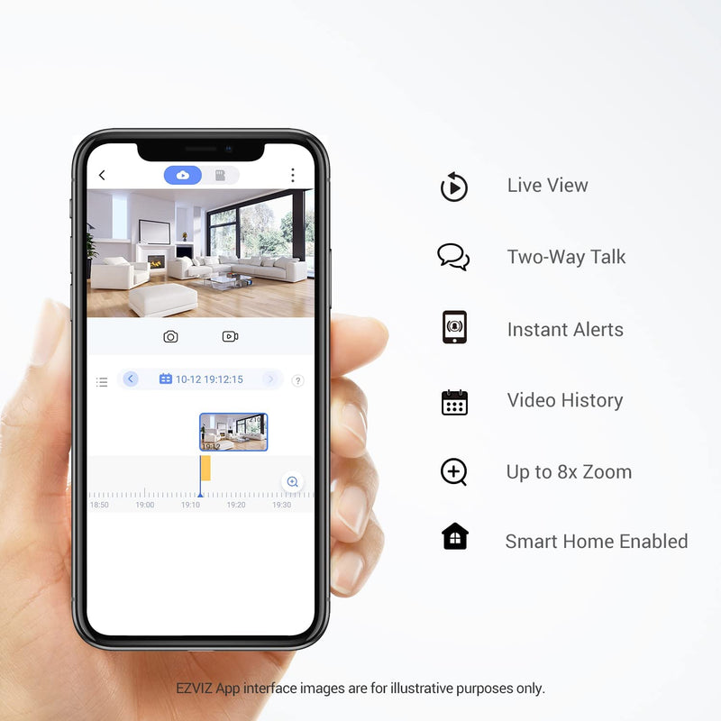 Telecamera Wifi Interno a Batteria, 100% Senza Fili, 50 Giorni Di Durata Della Batteria, FHD 1080P, Visione Notturna, Rilevamento Di Persona, Compatibile Con Alexa, BC2