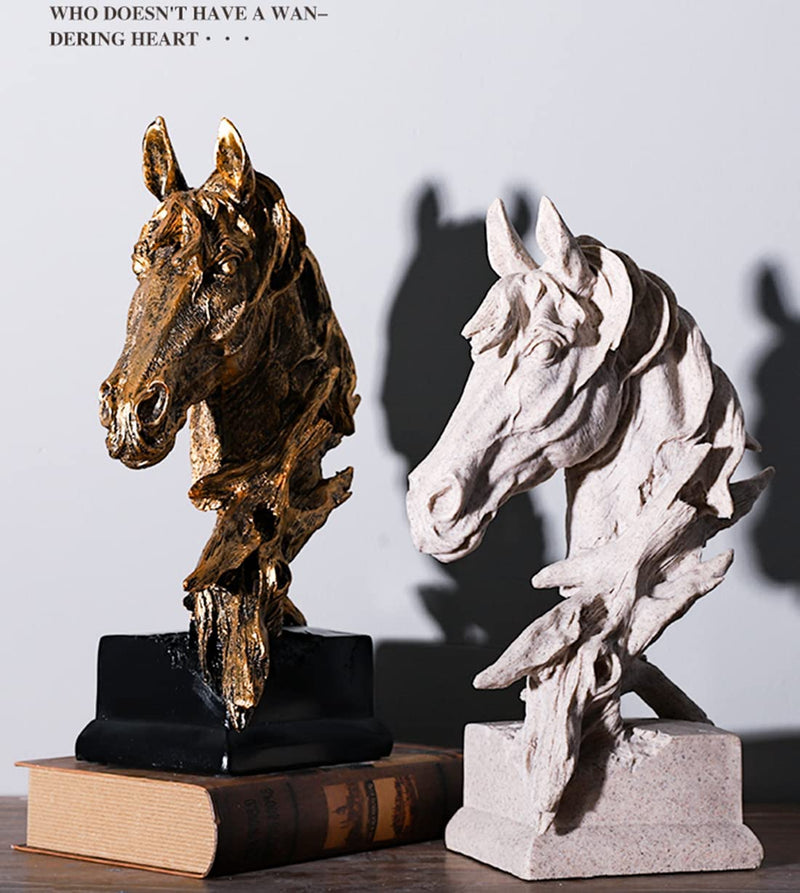 Sculture, Animale Decorativo, Testa Di Cavallo,Statue Decorative, Figure Decorative, Statuette Decorative Casa, Soggiorno Decorativo Moderno Da Appoggiare, Scultura Astratta in Poliresina, Idea Regalo