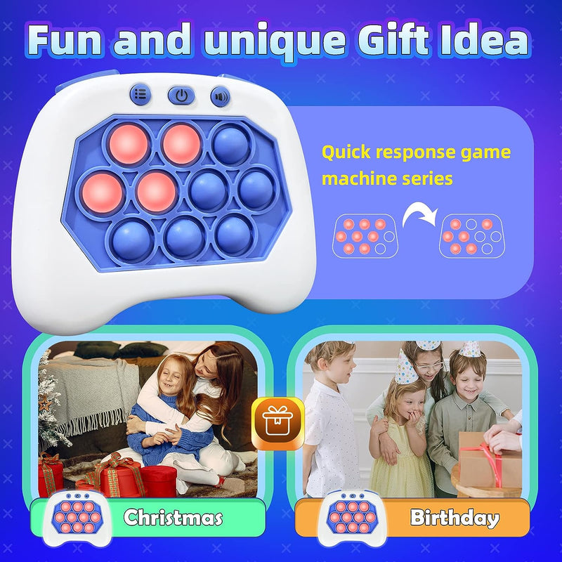 Gioco Perfetto per Bambini, Pop It Light up Fidget Game, Console Di Gioco Portatile E Giocattolo Sensoriale Fidget per Bambini Di 4-8 E 8-12 Anni, Regalo Di Compleanno (Blu)